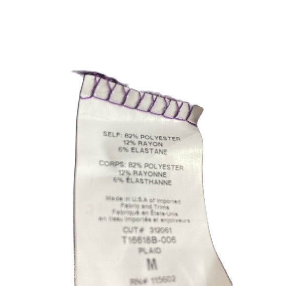 Plaid Light Fleece 3 Button Top - Picture 5 of 6